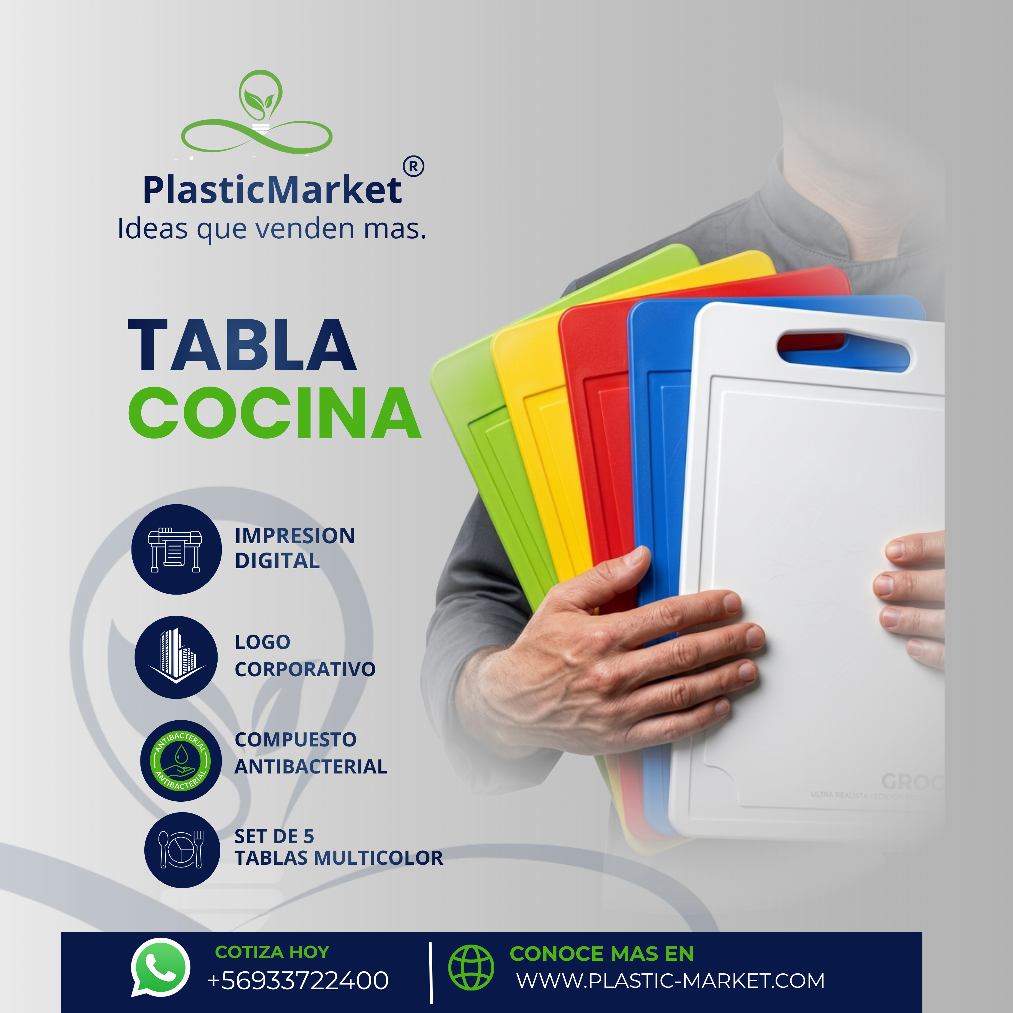 tabla de picar antibacterial con cobre