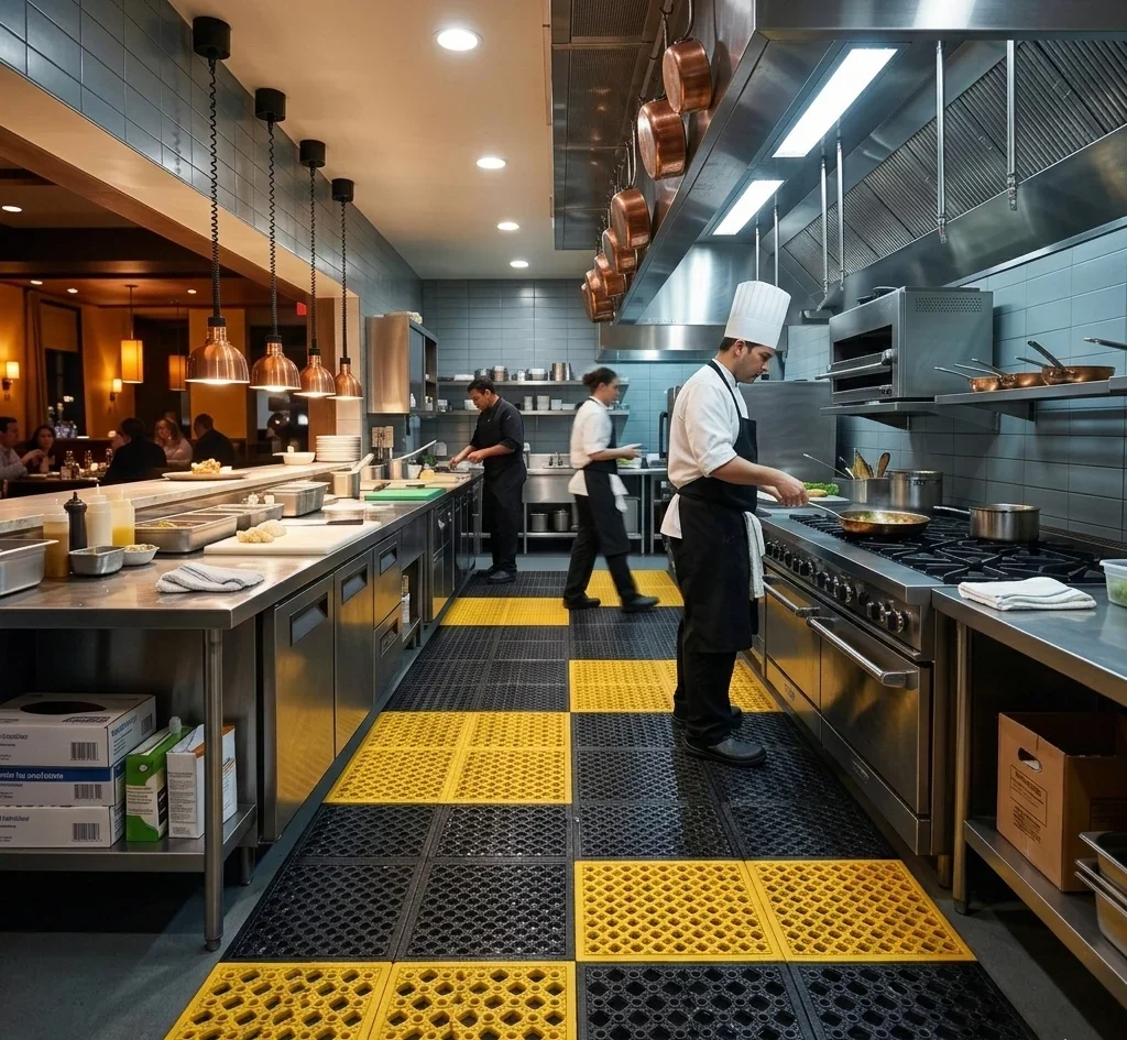 Piso Antideslizante Antifatiga Modular (Negro/Amarillo) - Imagen 2